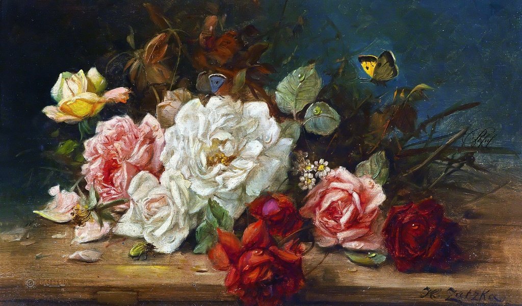 Обои цветы, розы, масло, flowers, roses, oil разрешение 3000x1836 Загрузить