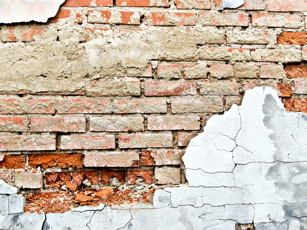 Обои стена, осколки, кирпич, wall, fragments, brick разрешение 1920x1080 Загрузить