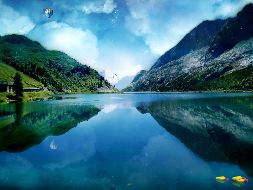 Обои озеро, горы, природа, lake, mountains, nature разрешение 2560x1600 Загрузить