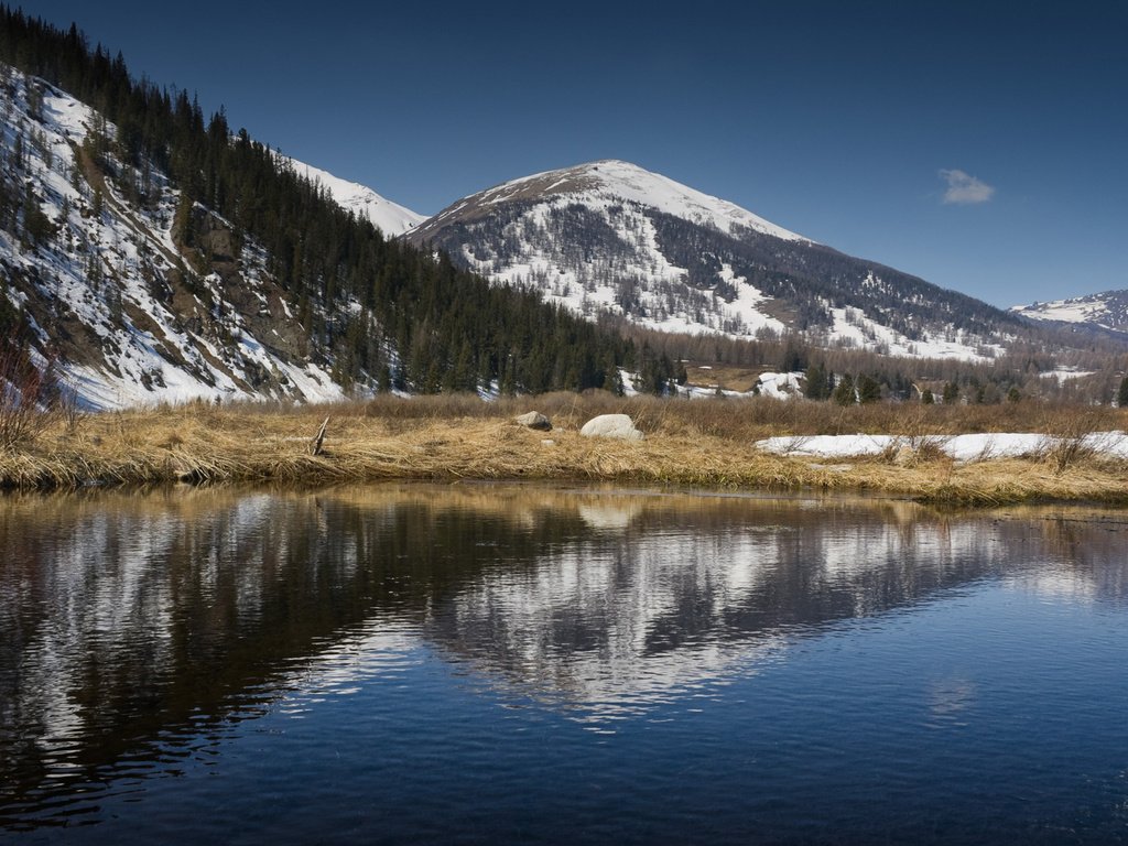 Обои озеро, горы, казахстан, lake, mountains, kazakhstan разрешение 2300x1294 Загрузить