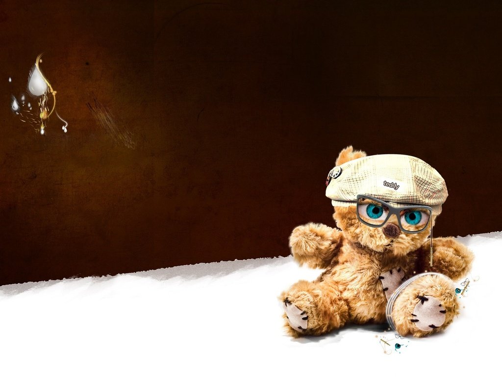 Обои очки, мишка, игрушка, glasses, bear, toy разрешение 1920x1200 Загрузить