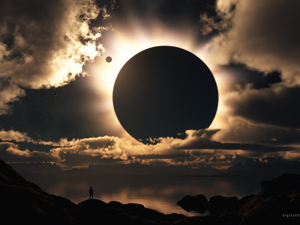 Обои свет, облака, человек, солнечное затмение, light, clouds, people, solar eclipse разрешение 2560x1600 Загрузить