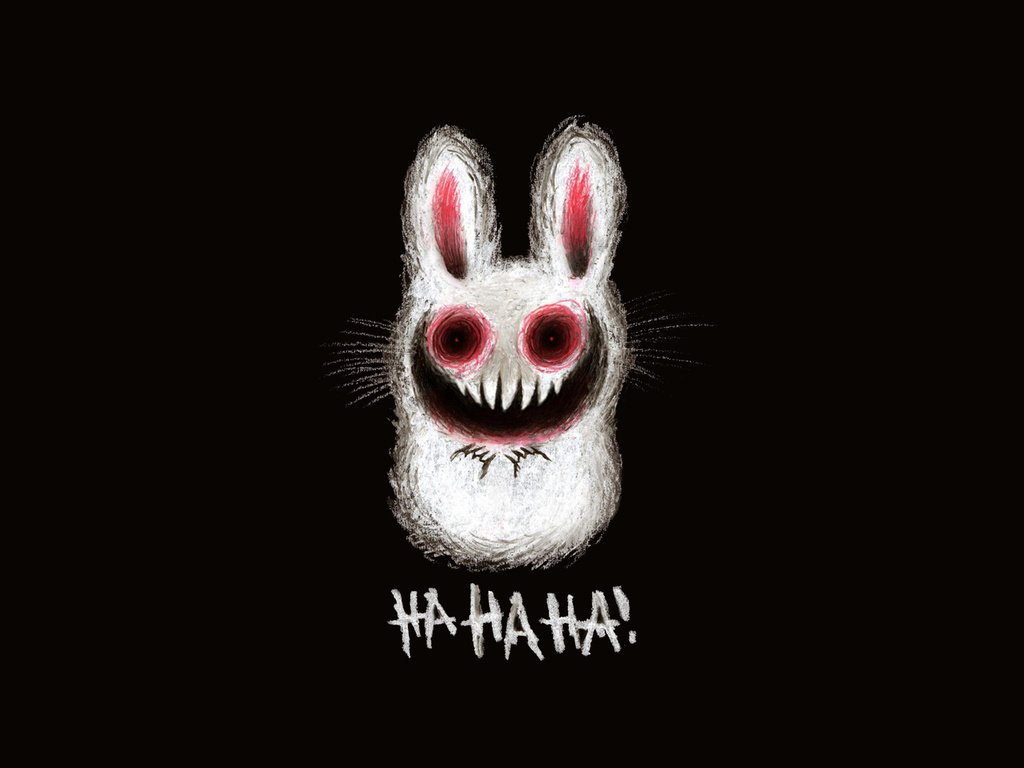 Обои рисунок, зубы, заяц, смех, зловещий заяц, figure, teeth, hare, laughter, ominous rabbit разрешение 1920x1080 Загрузить