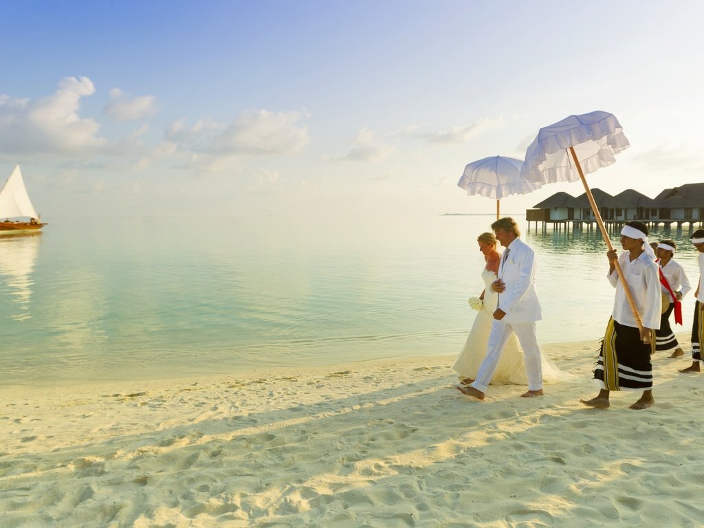 Обои пляж, свадьба, тропики, мальдивы, beach, wedding, tropics, the maldives разрешение 4660x3056 Загрузить