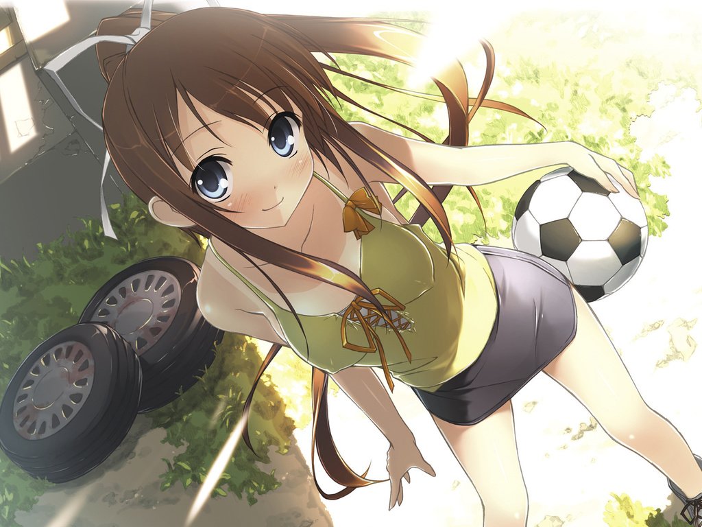 Обои девушка, myach, futbol, girl разрешение 1920x1200 Загрузить