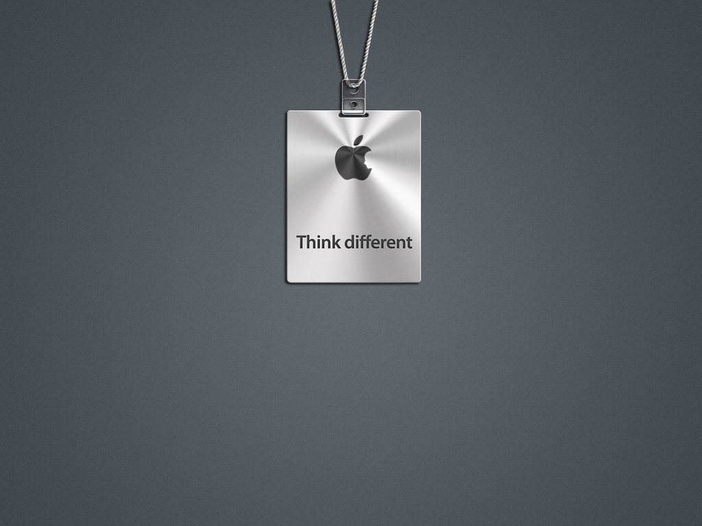 Обои серый, мак, лого, think different, эппл, grey, mac, logo, apple разрешение 1920x1080 Загрузить
