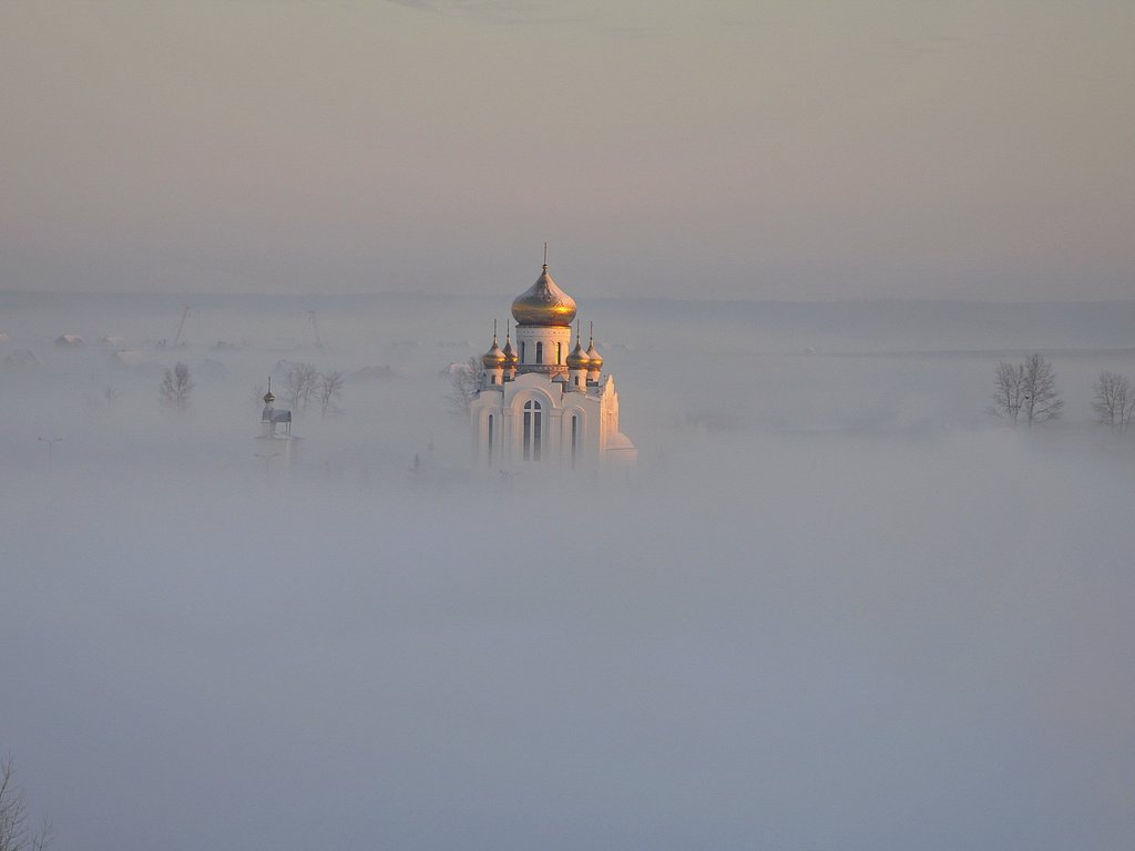 Обои храм, пейзаж, туман, купола, temple, landscape, fog, dome разрешение 2560x1440 Загрузить