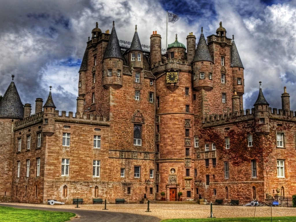 Обои европа, шотландия, замок глэмис, europe, scotland, glamis castle разрешение 2560x1600 Загрузить