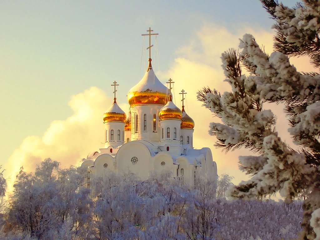 Обои зима, церковь, winter, church разрешение 1920x1380 Загрузить