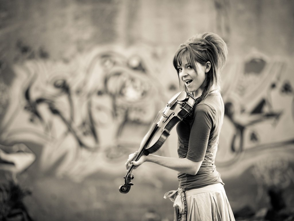 Обои девушка, скрипка, музыка, линдси стирлинг, girl, violin, music, lindsey stirling разрешение 2808x1872 Загрузить
