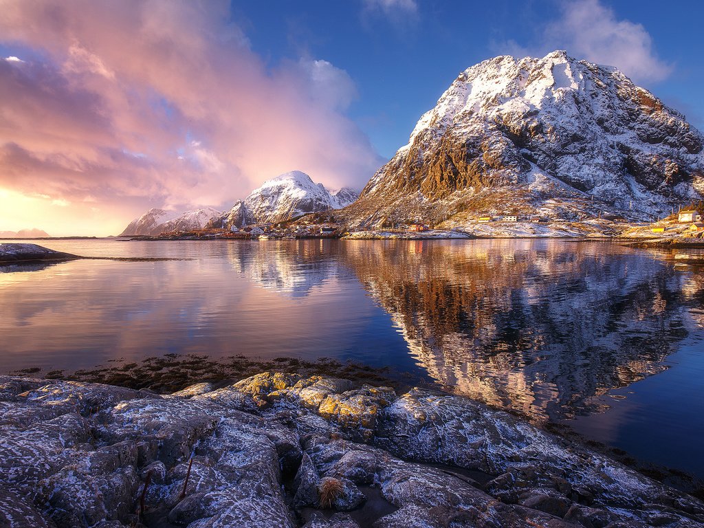 Обои небо, горы, скалы, море, норвегия, the sky, mountains, rocks, sea, norway разрешение 2500x1667 Загрузить