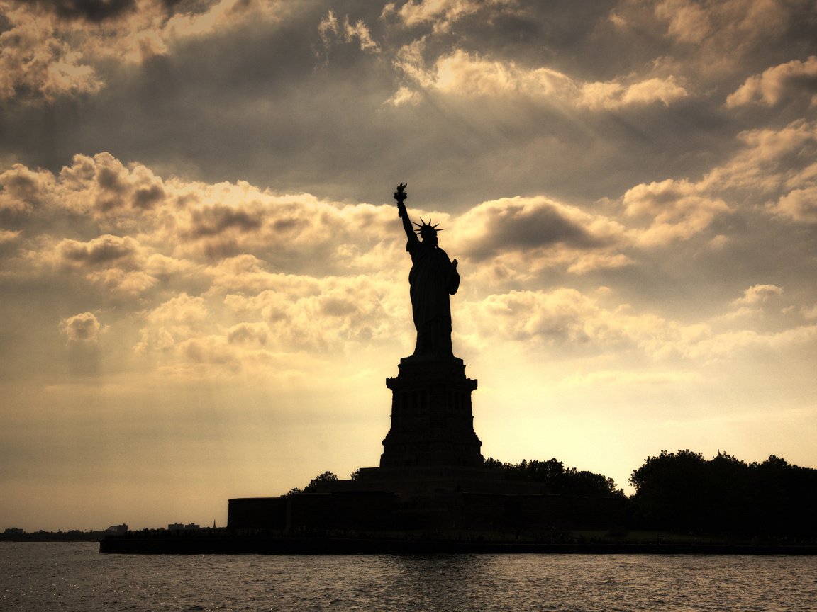 Обои пейзаж, сша, нью-йорк, статуя свободы, landscape, usa, new york, the statue of liberty разрешение 2560x1600 Загрузить