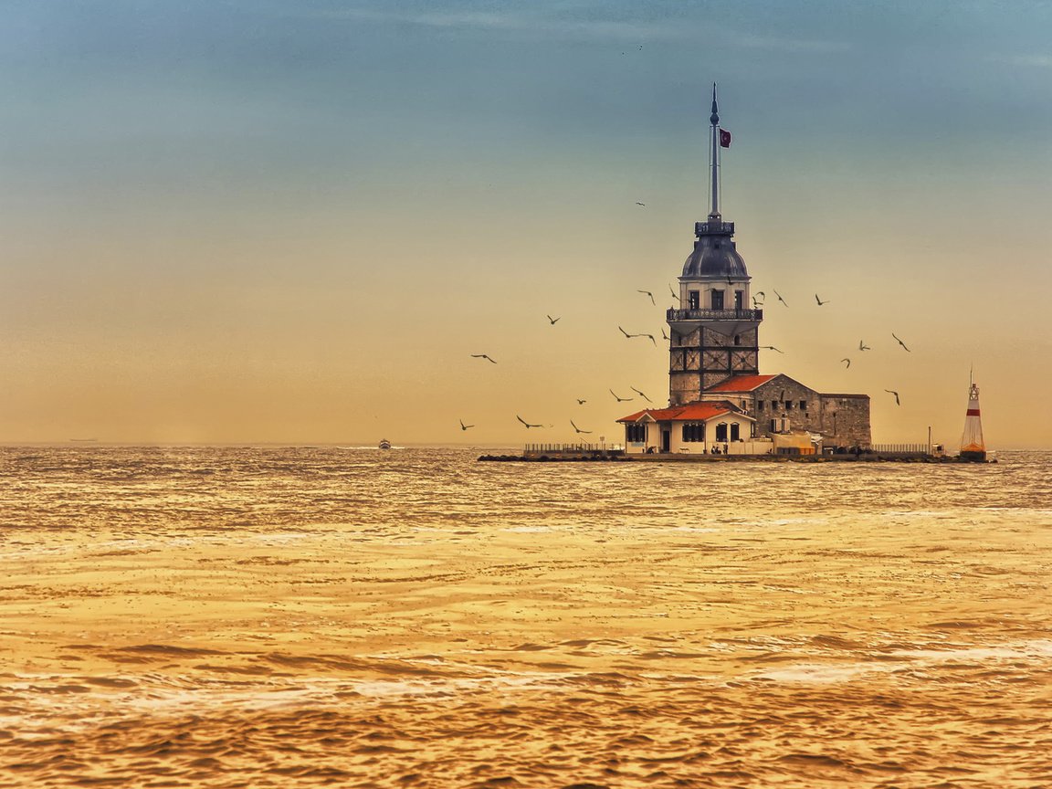 Обои турция, девичья башня, maiden's tower, turkey, maiden tower разрешение 1920x1200 Загрузить