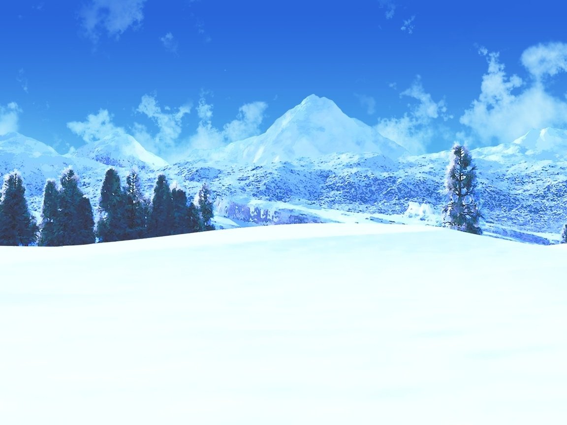 Обои зима, гора, живопись, winter, mountain, painting разрешение 1920x1080 Загрузить