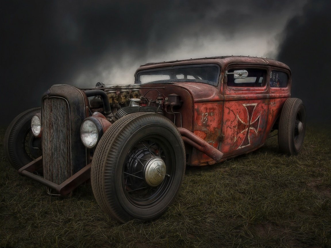 Обои ретро, хот род, хот-род, rat rod, retro, hot rod разрешение 1920x1348 Загрузить