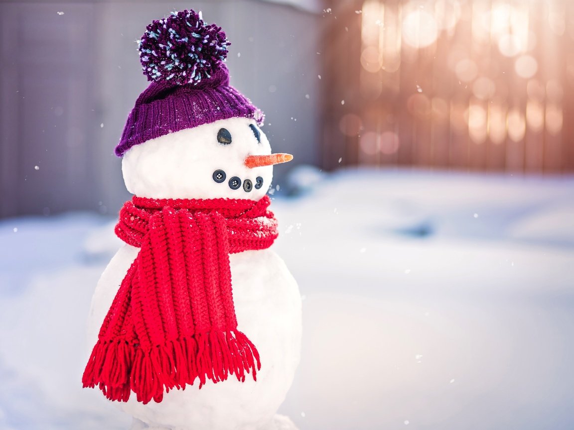 Обои снег, зима, снеговик, шарф, snow, winter, snowman, scarf разрешение 5600x3733 Загрузить
