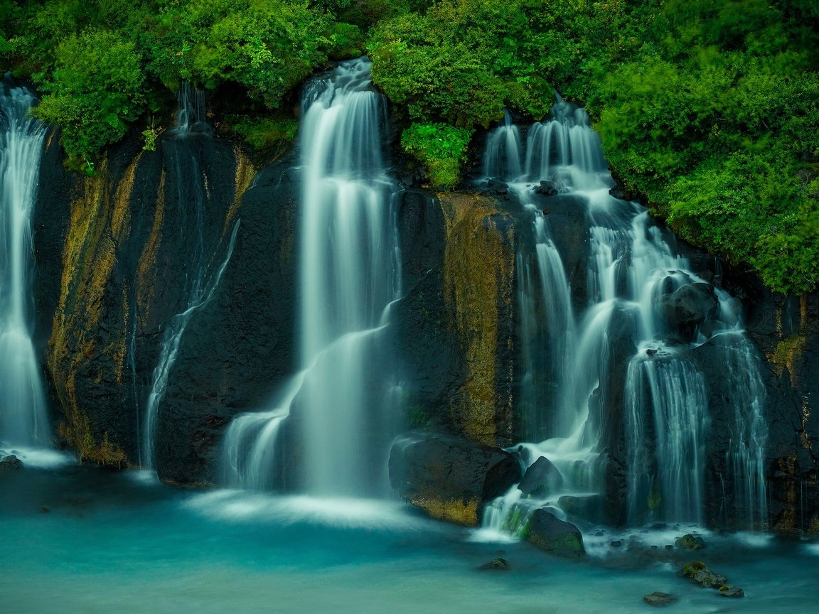Обои водопад, поток, waterfall, stream разрешение 3840x2160 Загрузить