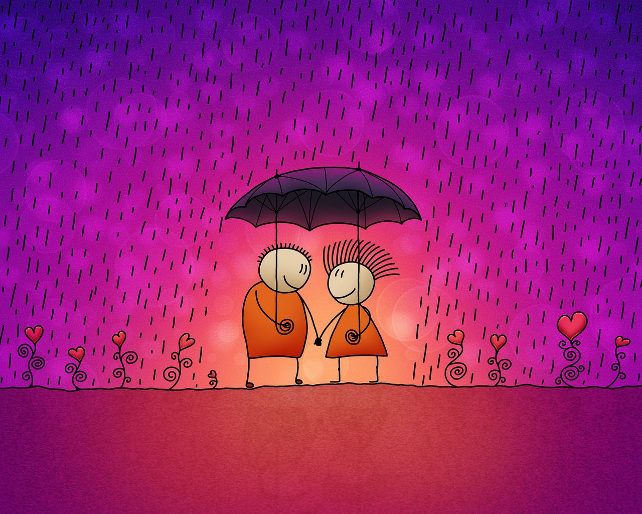 Обои дождь, любовь, зонт, rain, love, umbrella разрешение 2560x1600 Загрузить