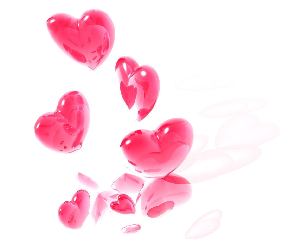 Обои сердце, минимализм, любовь, романтика, розовый, белый фон, сердечки, heart, minimalism, love, romance, pink, white background, hearts разрешение 1920x1200 Загрузить