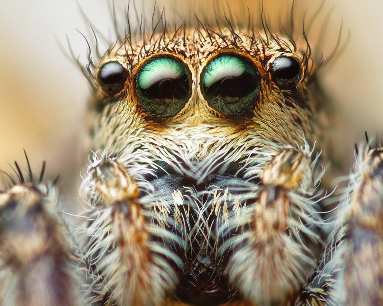 Обои глаза, макро, паук, волоски, паук-скакунчик, джампер, eyes, macro, spider, hairs, spider-skakuny, jumper разрешение 1920x1200 Загрузить