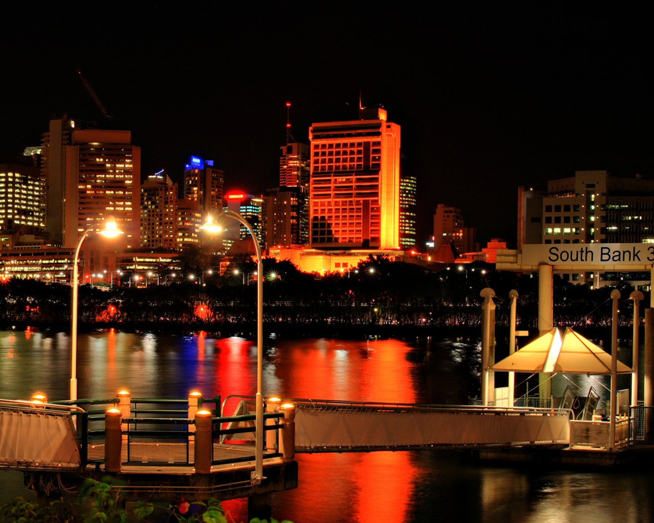Обои вид на ночной город, the view of the city at night разрешение 1920x1080 Загрузить