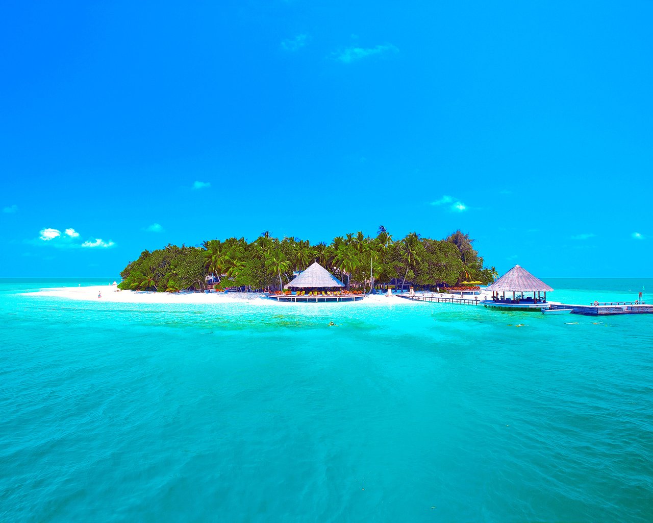 Обои море, остров, тропики, мальдивы, sea, island, tropics, the maldives разрешение 2376x1592 Загрузить