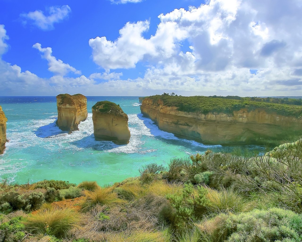 Обои скалы, берег, пейзаж, океан, австралия, rocks, shore, landscape, the ocean, australia разрешение 1920x1080 Загрузить