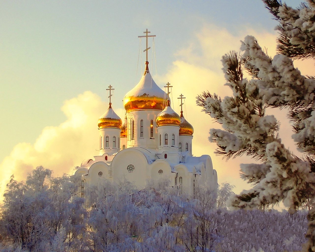 Обои зима, церковь, winter, church разрешение 1920x1380 Загрузить