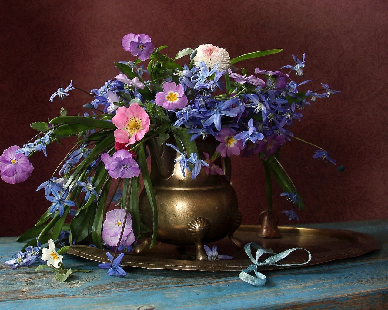Обои цветы, букет, ваза, натюрморт, flowers, bouquet, vase, still life разрешение 1920x1268 Загрузить