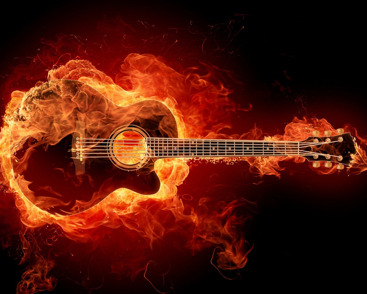 Обои гитара, огонь, струны, рок, гитарный риф, guitar, fire, strings, rock, guitar riff разрешение 1920x1200 Загрузить