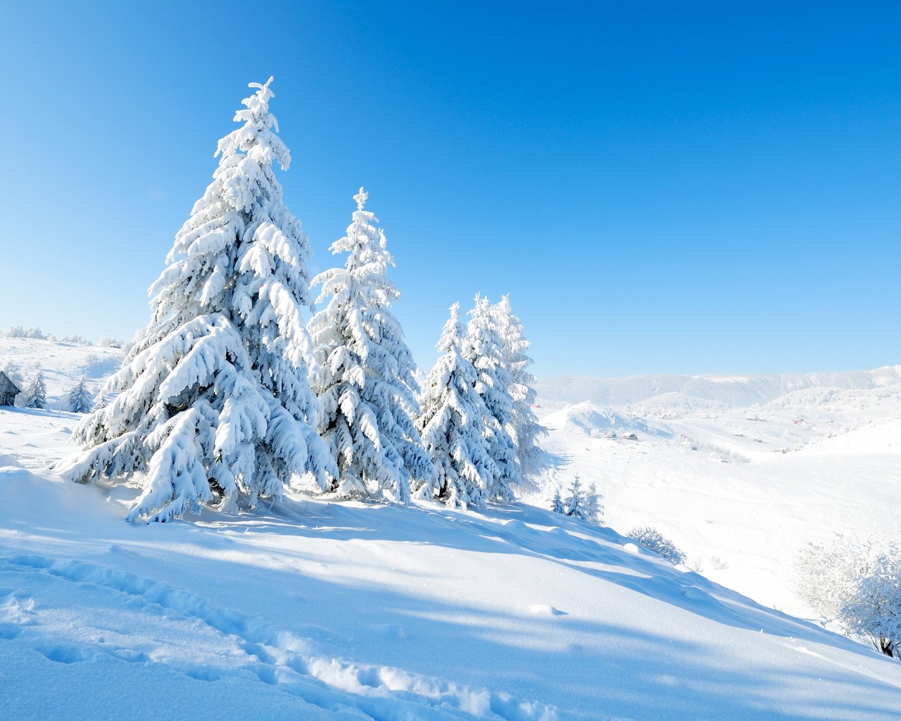 Обои зима, горны, горные склоны, winter разрешение 7680x4320 Загрузить