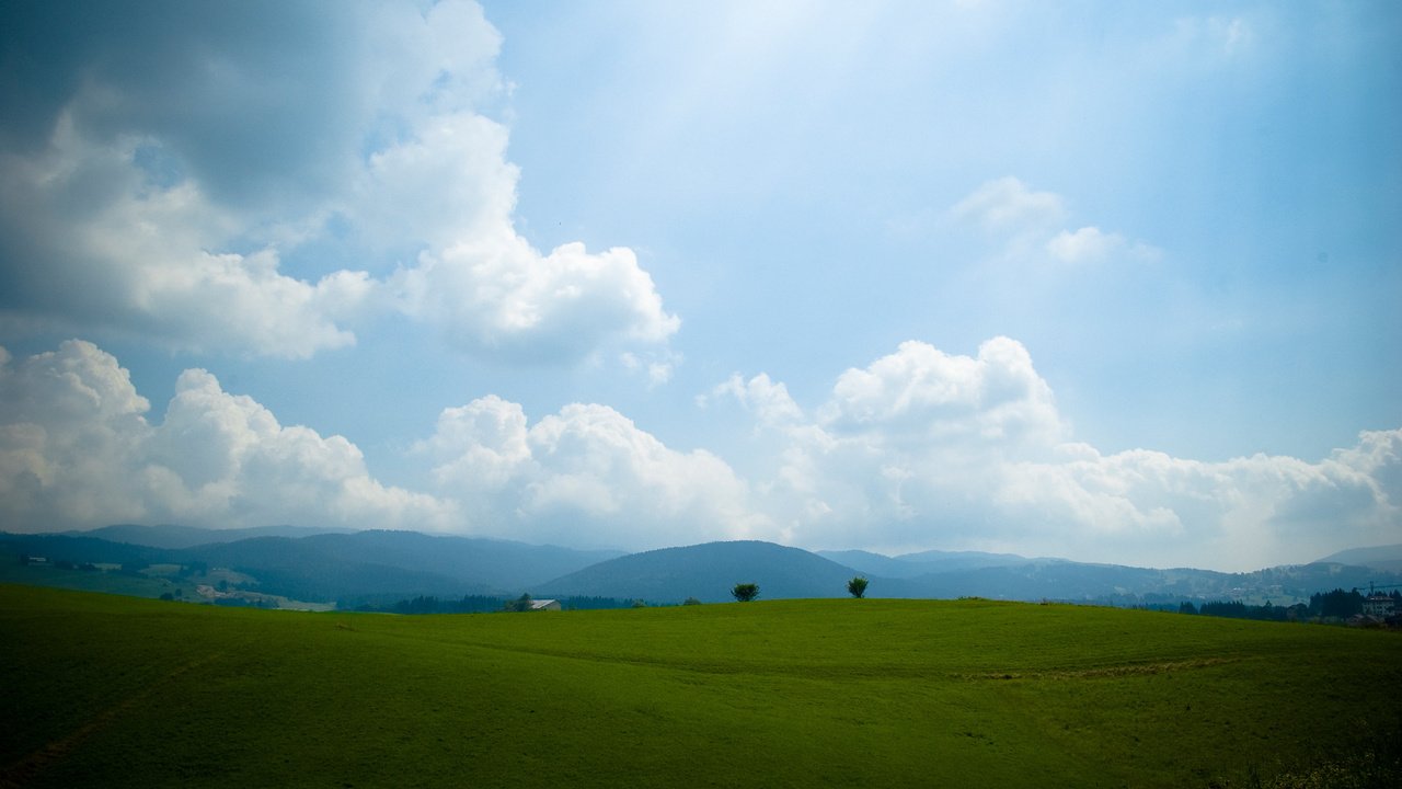 Обои небо, трава, холмы, the sky, grass, hills разрешение 2560x1600 Загрузить