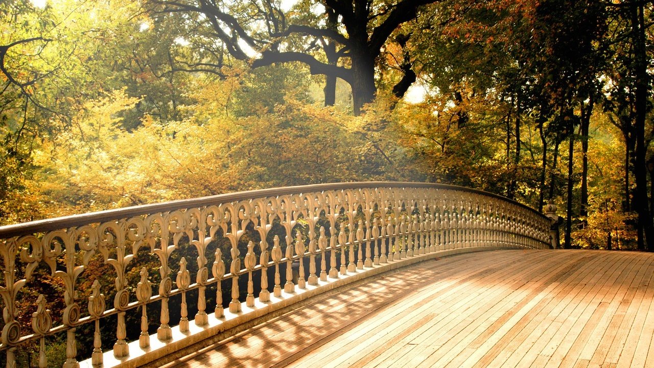 Обои деревья, мост, осень, trees, bridge, autumn разрешение 2000x1376 Загрузить