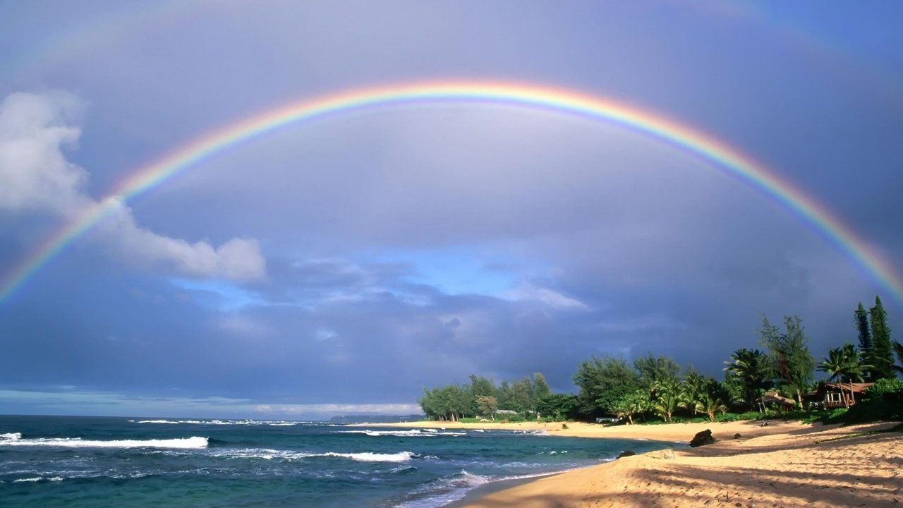 Обои волны, песок, пляж, радуга, тропики, wave, sand, beach, rainbow, tropics разрешение 1920x1080 Загрузить