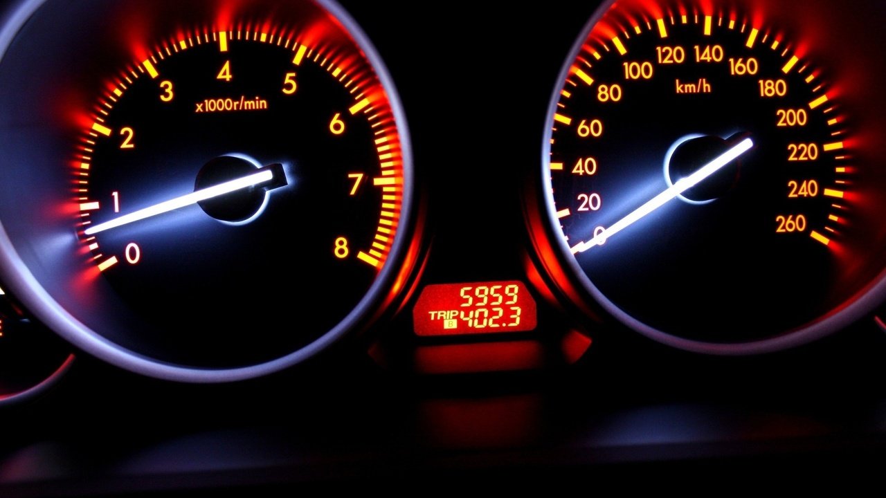 Обои скорость, спидометр, автомобиль, сочные цвета, speed, speedometer, car, bright colors разрешение 1920x1200 Загрузить
