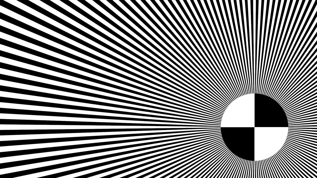Обои лучи, черное, белое, круг, 3д, иллюзия, галюцинация, rays, black, white, round, 3d, illusion, hallucination разрешение 1920x1080 Загрузить