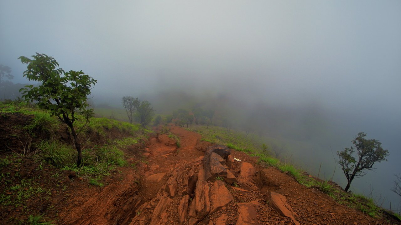 Обои природа, пейзаж, туман, гора, nature, landscape, fog, mountain разрешение 2560x1600 Загрузить