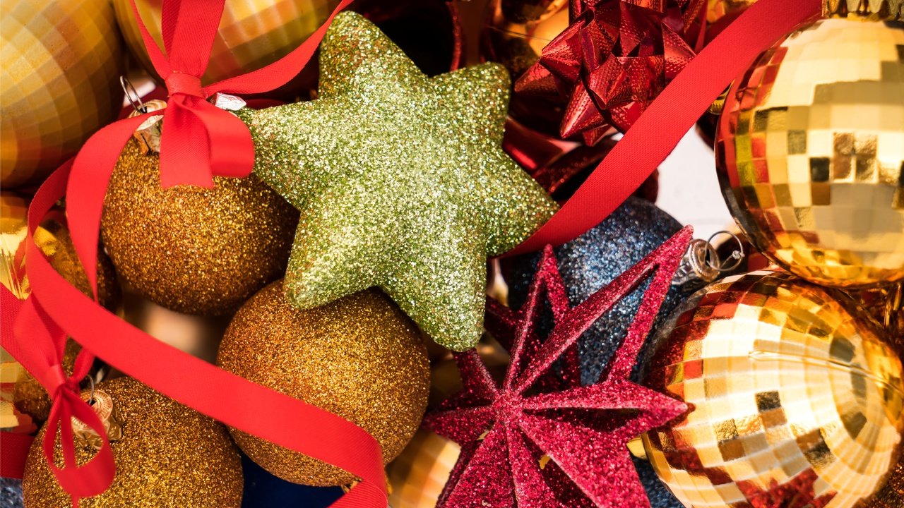 Обои новый год, шары, звезда, рождество, новогодние украшения, декор, new year, balls, star, christmas, christmas decorations, decor разрешение 6600x4402 Загрузить