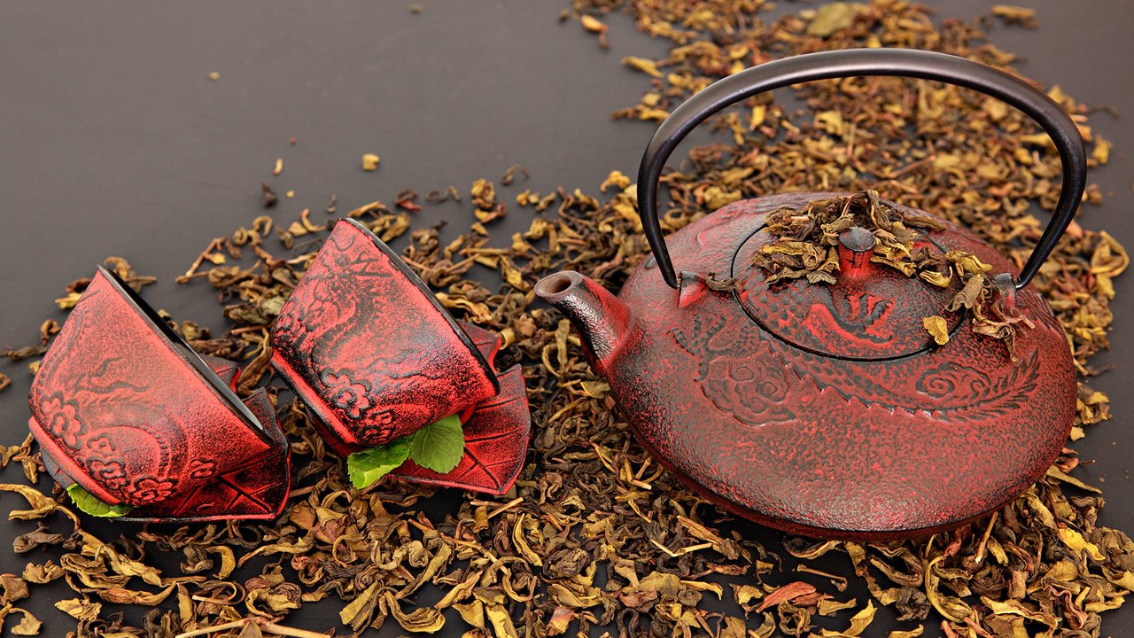 Обои чай, чайник, чашки, традиции, чайные листья, tea, kettle, cup, tradition, tea leaves разрешение 1920x1080 Загрузить