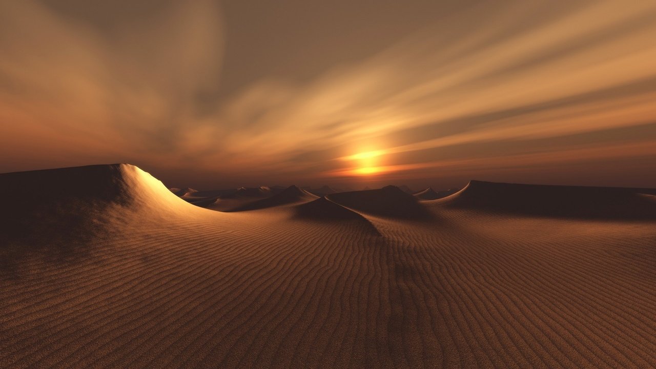 Обои восход, закат, песок, дюны, sunrise, sunset, sand, dunes разрешение 1920x1200 Загрузить