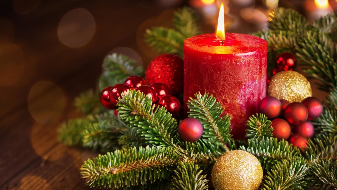 Обои новый год, елка, свеча, рождество, елочные игрушки, new year, tree, candle, christmas, christmas decorations разрешение 1920x1200 Загрузить