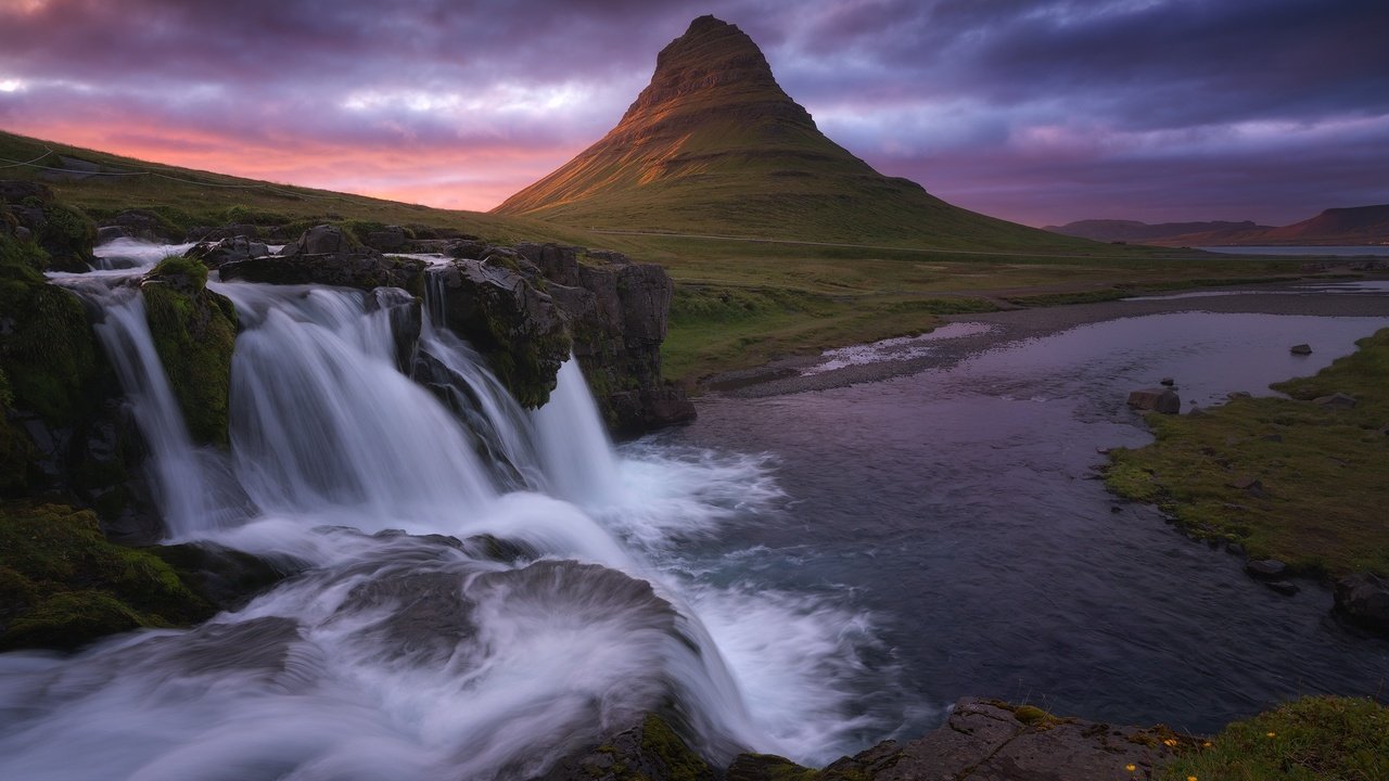 Обои горы, водопад, вулкан, исландия, mountains, waterfall, the volcano, iceland разрешение 2048x1298 Загрузить