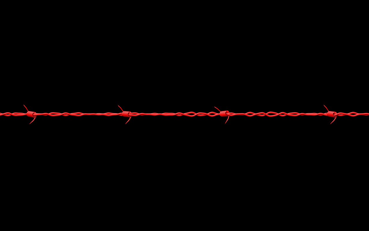 Обои черный, красный, колючая проволока, black, red, barbed wire разрешение 2560x1600 Загрузить