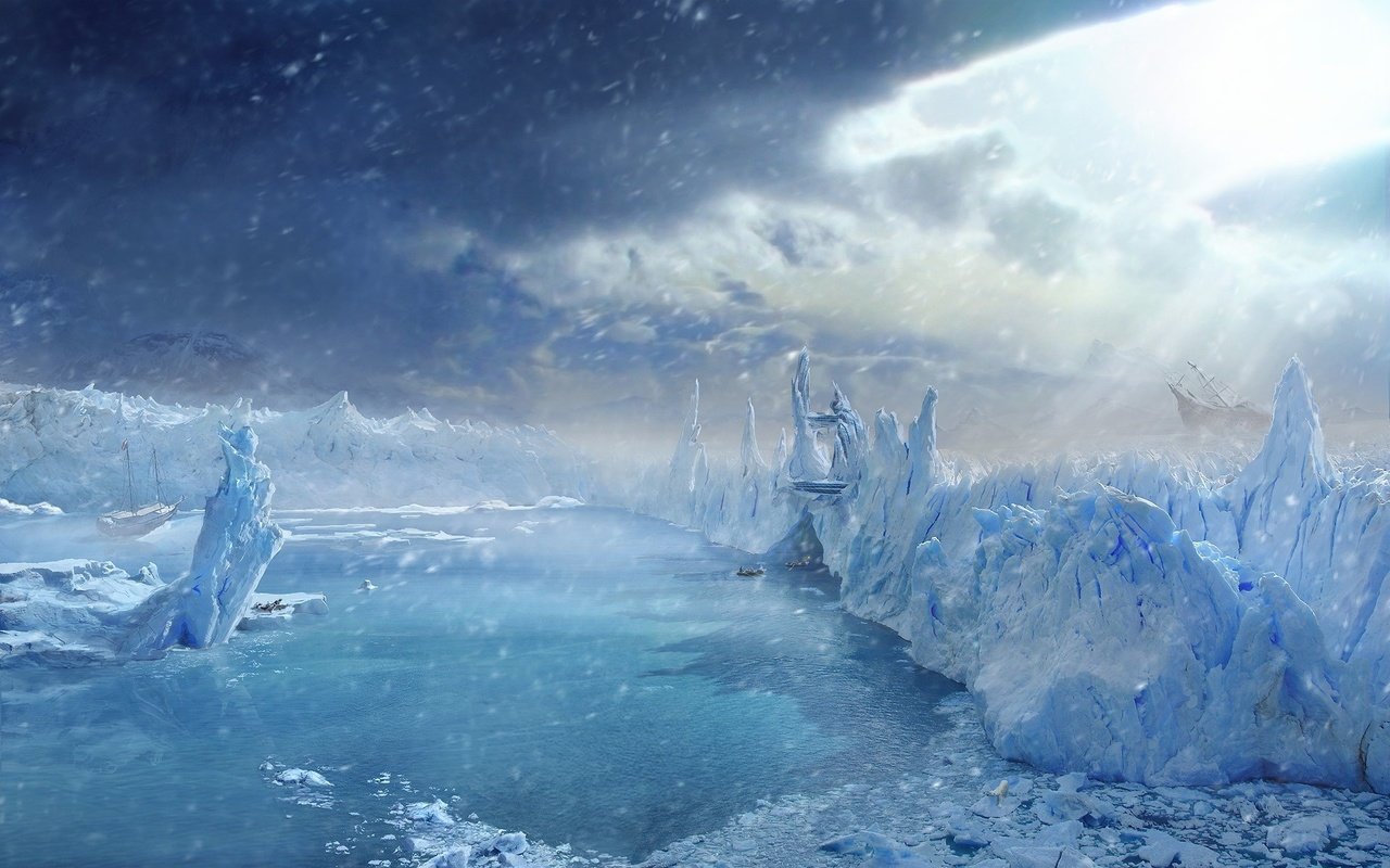 Обои зима, корабли, лёд, winter, ships, ice разрешение 1920x1200 Загрузить