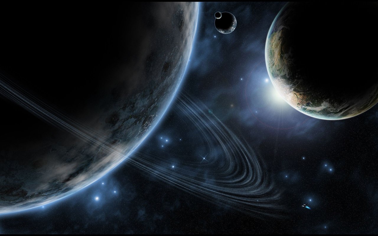 Обои звезды, планеты, кольцо, stars, planet, ring разрешение 2560x1600 Загрузить