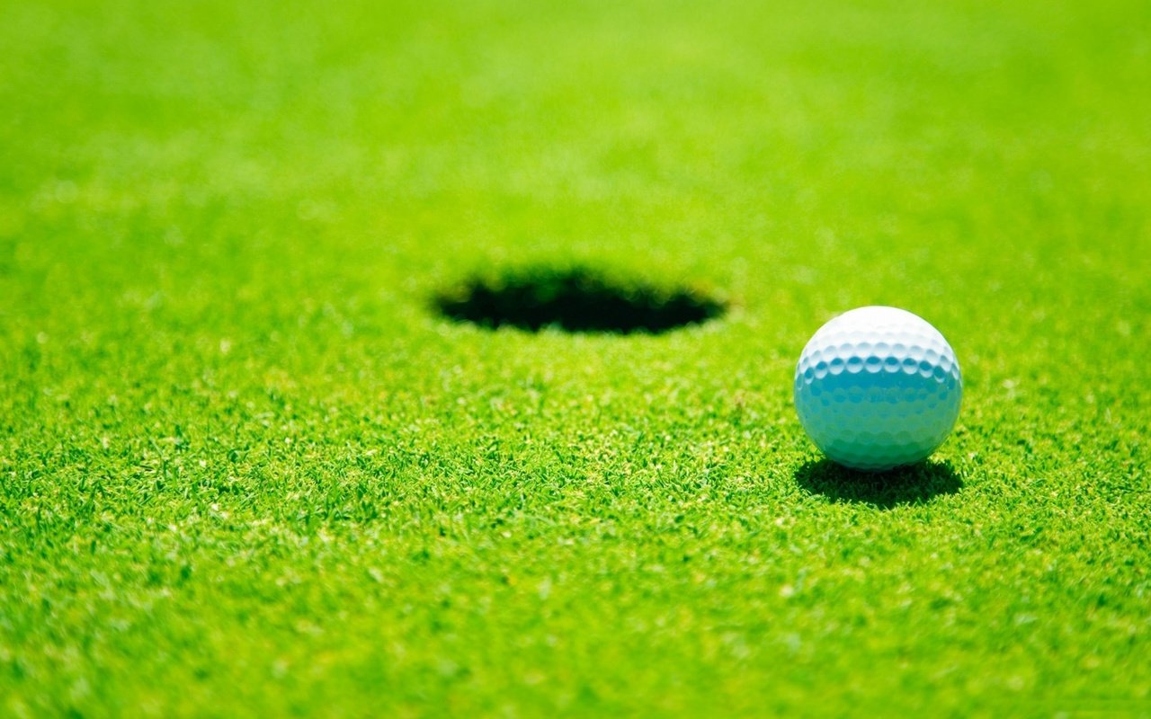Обои поле, гольф, мячик, газон, лунка, field, golf, the ball, lawn, hole разрешение 1920x1080 Загрузить