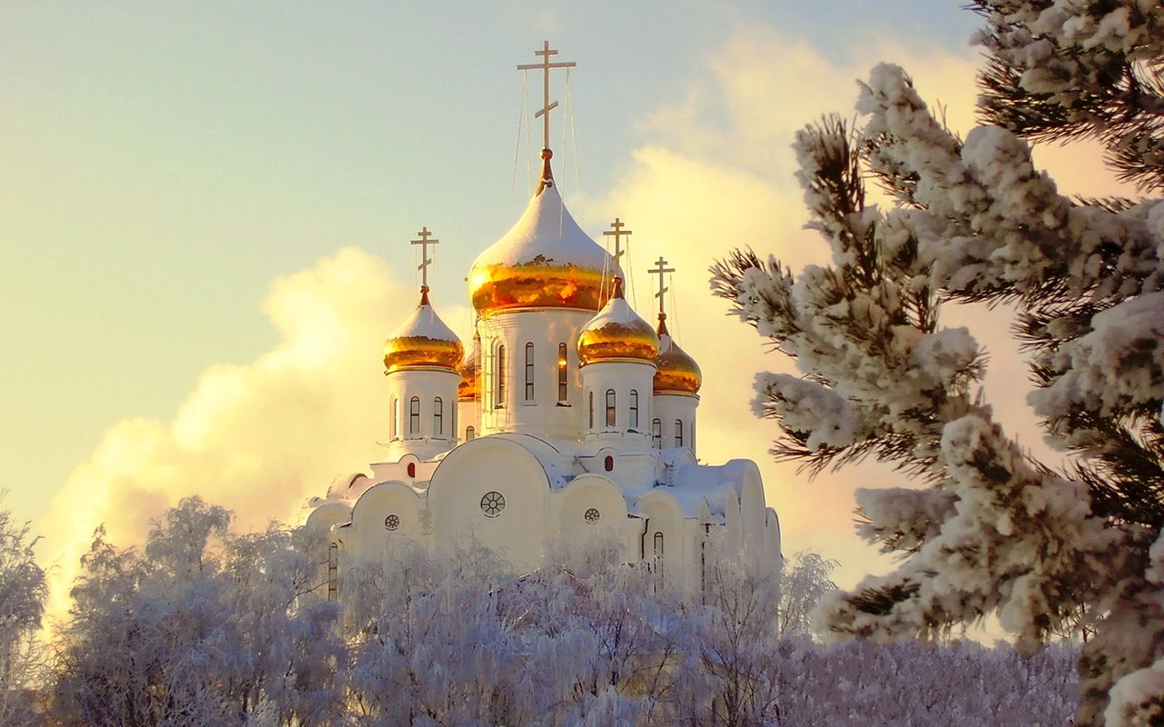 Обои зима, церковь, winter, church разрешение 1920x1380 Загрузить