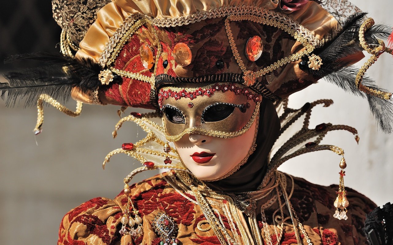 Обои маска, венеция, костюм, карнавал, mask, venice, costume, carnival разрешение 3000x2008 Загрузить