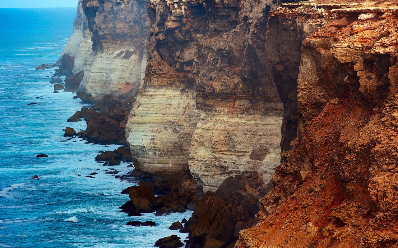 Обои природа, скала, океан, обрыв, австралия, штат южная австралия, nature, rock, the ocean, open, australia, the state of south australia разрешение 1920x1200 Загрузить