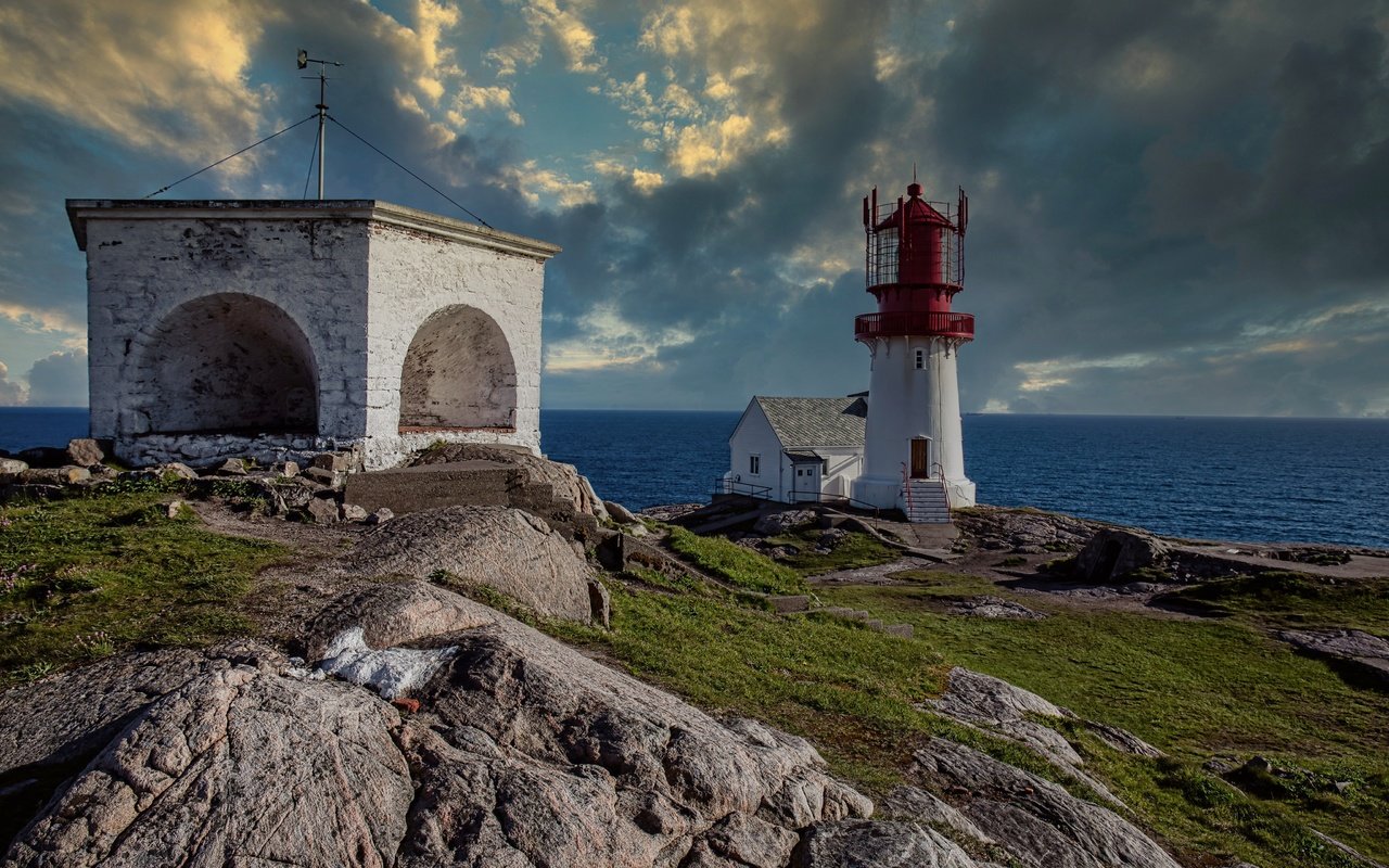 Обои маяк, побережье, норвегия, lighthouse, coast, norway разрешение 4096x2731 Загрузить